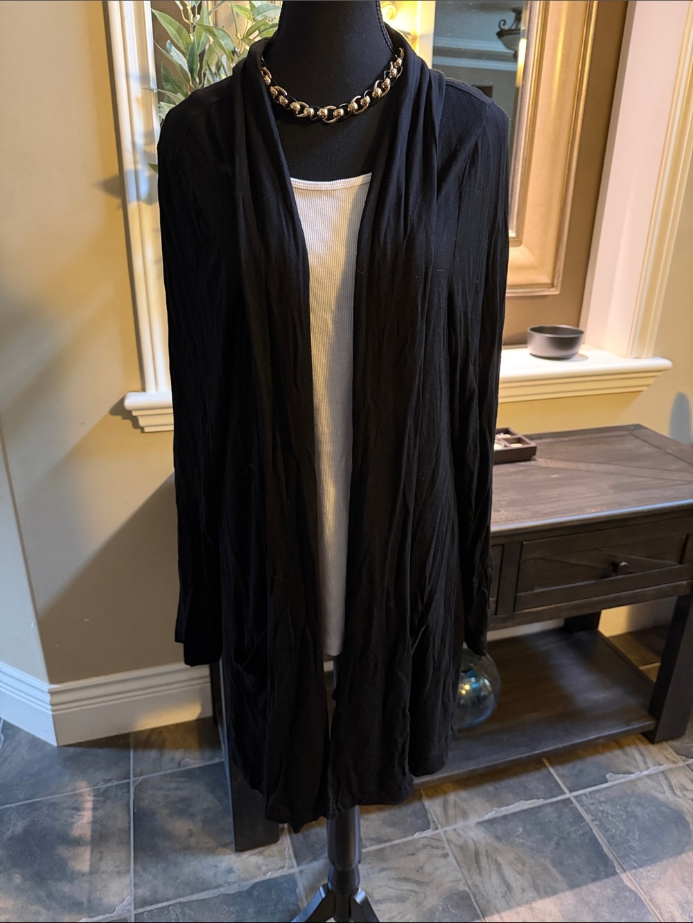 Super Soft by torrid Black Drape Open-Front Duster Cardigan